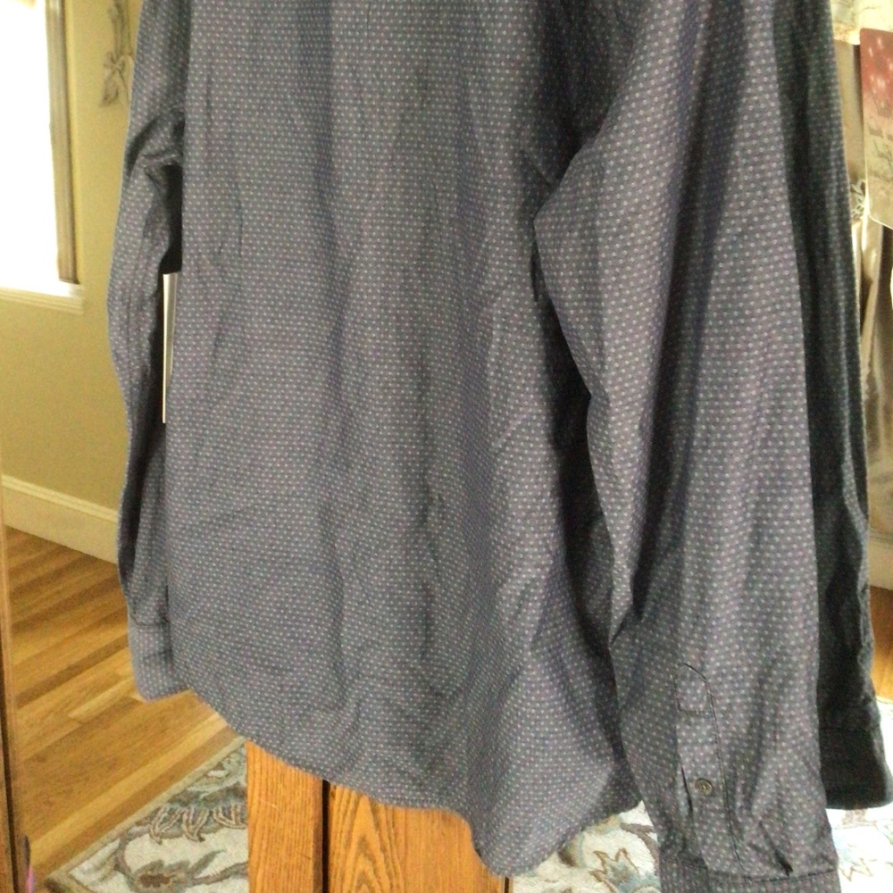 Mens Calvin Klein L/S Dress Shirt in Graphite print sz large NWT - Picture 5 of 6